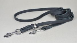 Lederleine geflochten 3 fach verstellbar,schwarz