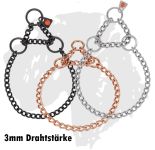 Sprenger-Kette mit Zugbegrenzung / Hundehalsketten rundgliedrig mit Zugkette, 3mm