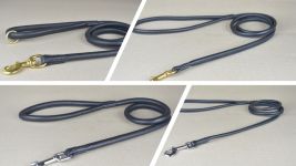 Rundlederleine mit Handschlaufe Nappaleder rundgenaeht