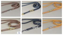 Rundgenähte Lederleine aus Kalbsnappaleder -verstellbar