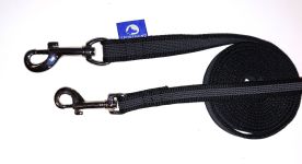 Nylonleine gummiert - schwarz - Arbeitsleine ohne Handschlaufe - Sporthund