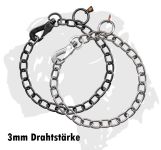 Sprenger Ketten Kettenhalsband medium mit Karabiner Edelstahl schwarz 3mm